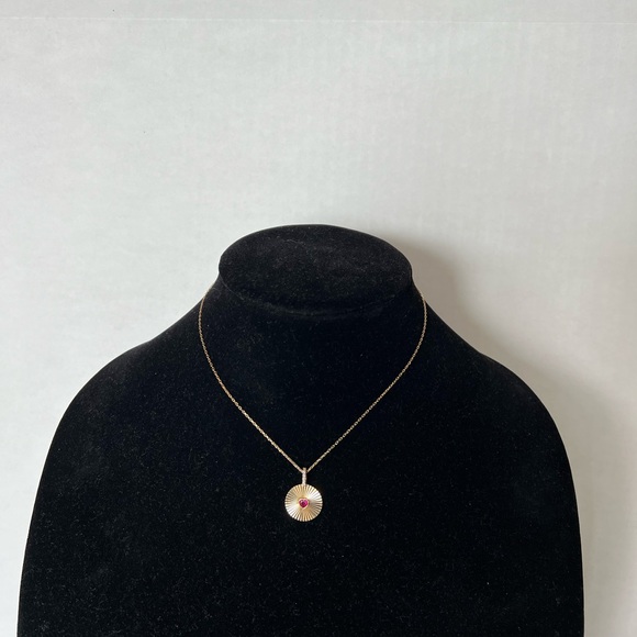 GABI RIELLE 14K Gold Plated Sterling Silver Ruby Heart Pendant Necklace - Picture 11 of 13